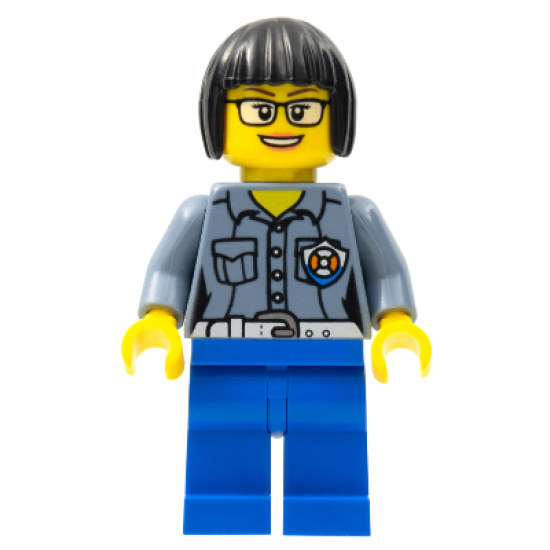 Coast Guard City - Female Station Manager, Short Black Hair with Glasses