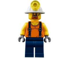 Miner - Shirt with Straps, Dark Blue Legs, Mining Helmet, Goatee and Moustache