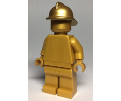 Statue - Pearl Gold with Metallic Gold Fire Helmet