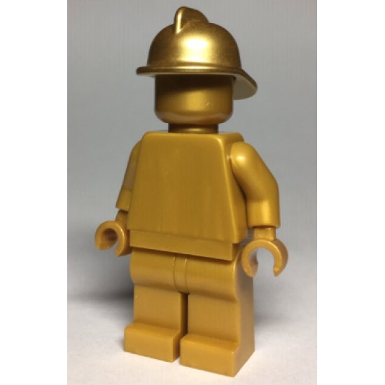Statue - Pearl Gold with Metallic Gold Fire Helmet