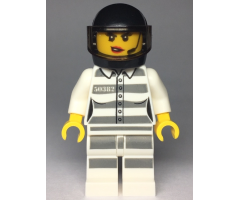 Sky Police - Jail Prisoner 50382 Prison Stripes, Female, Scowl with Red Lips and Open Mouth, Black Helmet