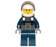 Police - City Pilot, Jacket with Dark Bluish Gray Vest, Dark Blue Legs, White Helmet, Scowl with Neck Bracket (for Jet Pack)