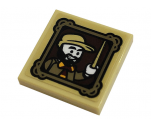 Tile, Modified 2 x 2 Inverted with Groove with Minifigure with Magic Wand in Picture Frame Pattern (Sticker) - Set 76382