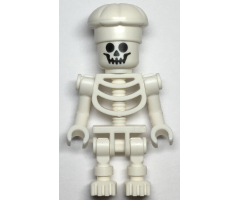 Skeleton with Standard Skull, Bent Arms Vertical Grip, White Chef Toque