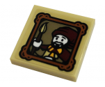 Tile, Modified 2 x 2 Inverted with Minifigure with Paint Brush in Picture Frame Pattern (Sticker) - Set 76382