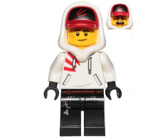 Jack Davids - White Hoodie with Cap and Hood (Lopsided Smile / Scared)