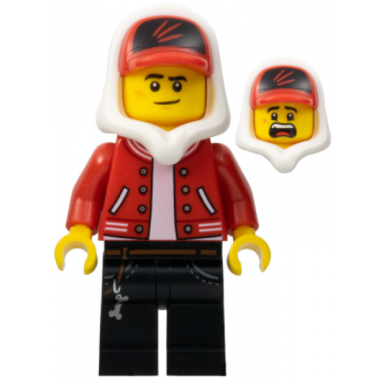 Jack Davids - Red Jacket with Cap and Hood (Lopsided Smile / Scared)