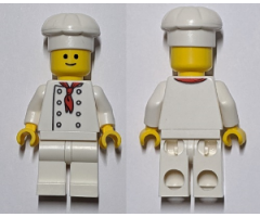 Chef - White Torso with 8 Buttons, No Wrinkles Front or Back, with Back Print, White Legs, Standard Grin