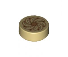 Tile, Round 1 x 1 with Pastry Pattern