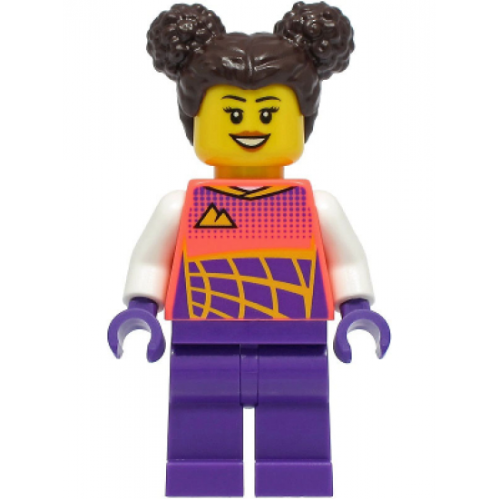 Stuntz Driver, Dark Brown Hair, Coral Race Suit, Dark Purple Legs