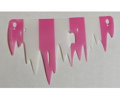 Plastic Sail, Ragged with 4 Dark Pink and 3 White Stripes Pattern