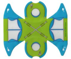Plastic Tent with Dark Azure and Lime Pattern