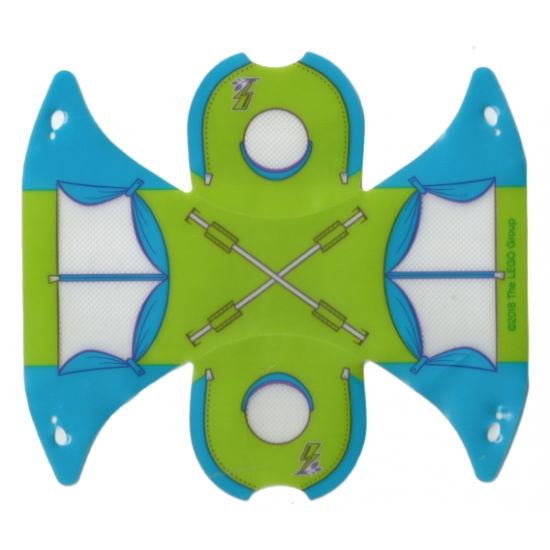 Plastic Tent with Dark Azure and Lime Pattern