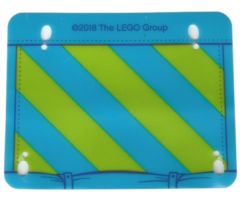 Plastic Awning with Dark Azure and Lime Pattern