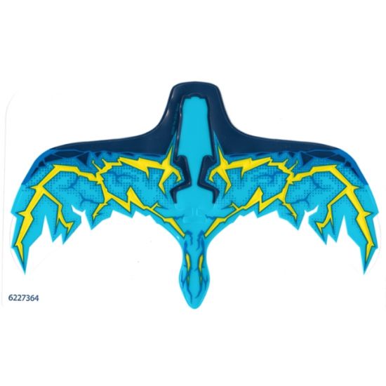 Plastic Wings with Dark Blue, Medium Azure, Blue and Yellow Lightning on Transparent Background Pattern