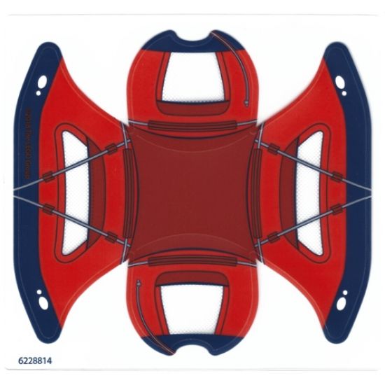 Plastic Tent Small with Red and Dark Blue Pattern