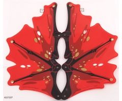 Plastic Wing Dragon with Black Spines, Dark Red Splotches, and Gold Ovals on Red Background Pattern, Sheet of 2