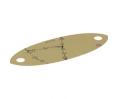 Cloth Sail Oval 4 x 9 with Rips and Clamps Pattern