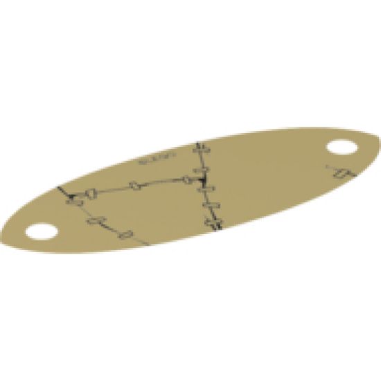 Cloth Sail Oval 4 x 9 with Rips and Clamps Pattern