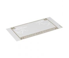 Plastic Translucent Shadow Theater Screen with Mountain and Cloud Cutouts and Gold Geometric Frame Pattern