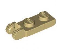 Hinge Plate 1 x 2 Locking with 2 Fingers on End and 9 Teeth with Bottom Groove