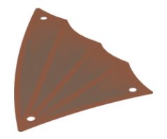 Cloth Sail Triangular 12 x 21 with Winged Edge and Dark Brown Pattern