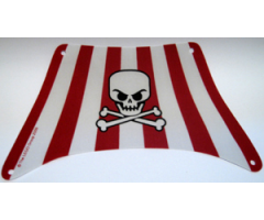 Cloth Sail 28 x 18 Bottom with Red Stripes, Skull and Crossbones Pattern
