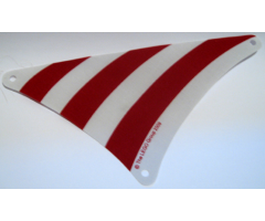 Cloth Sail Triangular 17 x 20 with Red Stripes Pattern