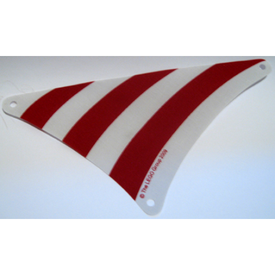 Cloth Sail Triangular 17 x 20 with Red Stripes Pattern