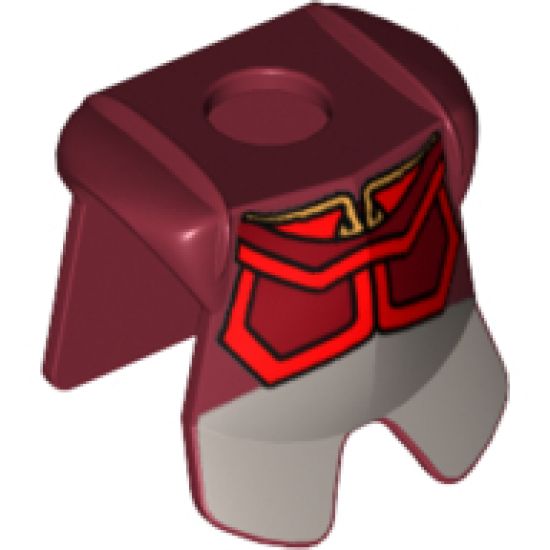 Minifigure, Body Wear Armor Breastplate with Leg Protection, Avatar Prince Zuko Pattern