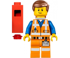 Emmet - Lopsided Closed Mouth Smile, with Piece of Resistance and Plate on Leg