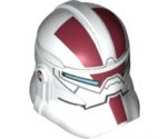 Minifigure, Headgear Helmet SW Clone Trooper with Jek-14 Light Blue Visor and Dark Red Pattern