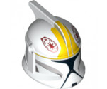 Minifigure, Headgear Helmet SW Clone Trooper with Holes, Yellow Markings and Black Visor Pattern (Clone Pilot)