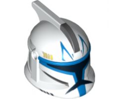 Minifigure, Headgear Helmet SW Clone Trooper with Holes, Blue Stripe Pattern