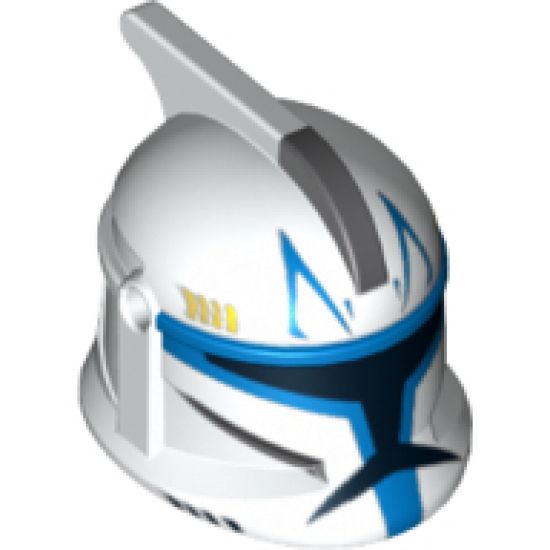 Minifigure, Headgear Helmet SW Clone Trooper with Holes, Blue Stripe Pattern