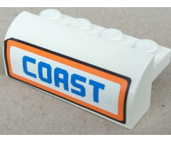 Slope, Curved 2 x 4 x 1 1/3 with Four Recessed Studs with 'COAST' Pattern (Sticker) - Set 7738