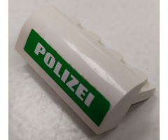 Slope, Curved 2 x 4 x 1 1/3 with Four Recessed Studs with White 'POLIZEI' on Green Background Pattern (Sticker) - Set 7237