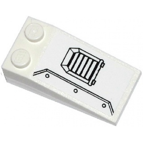 Slope 18 4 x 2 with Air Vent and Riveted Metal Plate Pattern Model Right Side (Sticker) - Set 75918