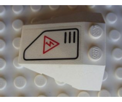Wedge 4 x 4 Triple with Stud Notches with Red Electricity Danger Sign in Black Outline Pattern Model Right Side (Sticker) - Set 7713