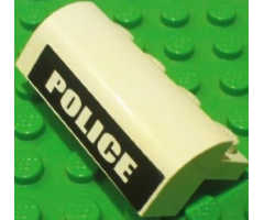 Slope, Curved 2 x 4 x 1 1/3 with Four Recessed Studs with White 'POLICE' on Black Background Pattern (Sticker) - Set 7237