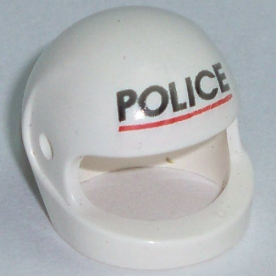 Minifigure, Headgear Helmet Motorcycle (Standard) with 'POLICE' Red Line Pattern