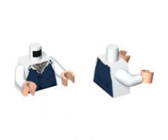 Torso Shirt with Dark Blue Vest, Claw Necklace on Light Nougat Neck Pattern / White Arms / Light Nougat Hands