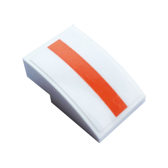 Slope, Curved 3 x 2 with Orange Stripe Pattern (Sticker) - Set 75937