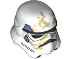 Minifigure, Headgear Helmet SW Stormtrooper, 2 Chin Holes, Sand Blue Marks and Tan Dirt Stains Pattern