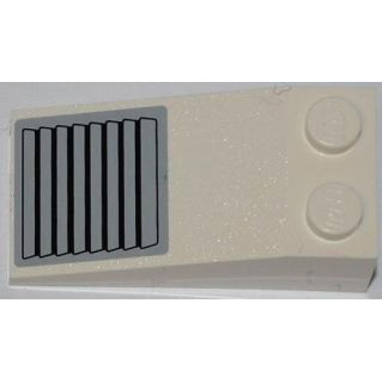 Slope 18 4 x 2 with Black Vent Grille on Gray Background Pattern (Sticker) - Set 7213