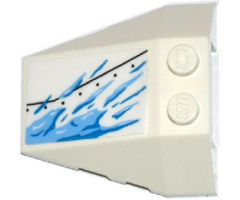 Wedge 4 x 4 Triple with Stud Notches with Armor Plate and Ice Splatters Pattern Model Left Side (Sticker) - Set 70588