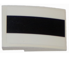Slope, Curved 3 x 2 with Thick Black Stripe on White Background Pattern (Sticker) - Set 75874