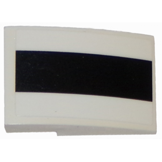 Slope, Curved 3 x 2 with Thick Black Stripe on White Background Pattern (Sticker) - Set 75874