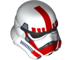 Minifigure, Headgear Helmet SW Stormtrooper, 2 Chin Holes, Red and Sand Blue Pattern (Imperial Shock Trooper)