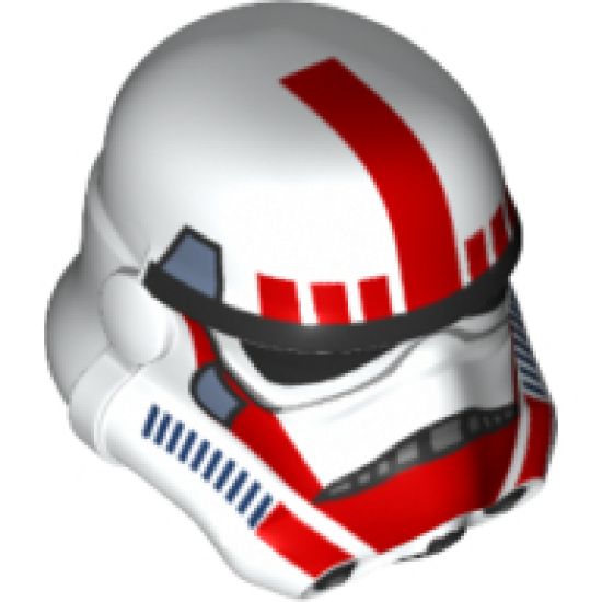 Minifigure, Headgear Helmet SW Stormtrooper, 2 Chin Holes, Red and Sand Blue Pattern (Imperial Shock Trooper)